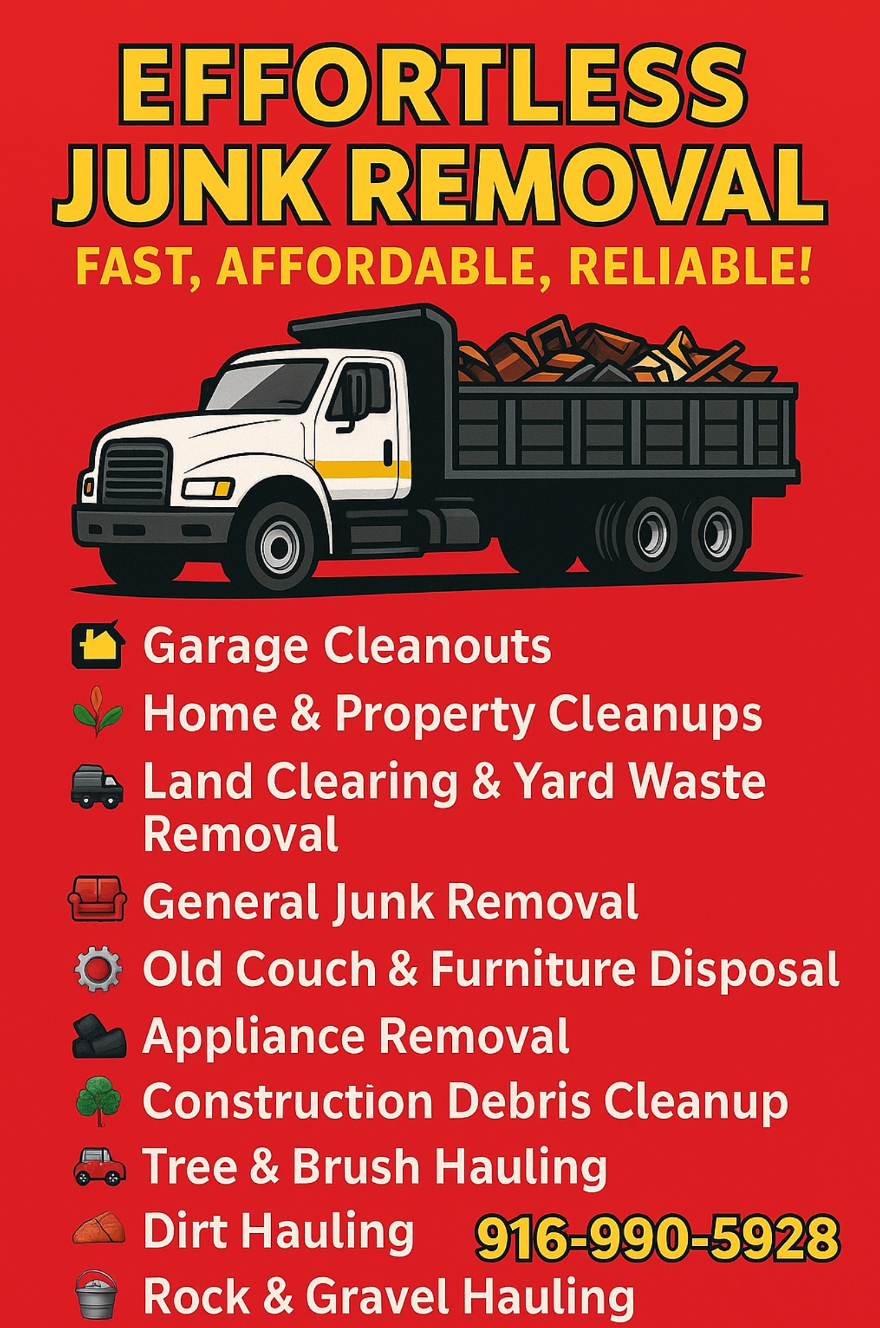 Effortless Junk Removal truck and trailer